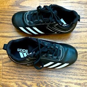 ADIDAS Black and White Soccer Baseball Cleats with Black Laces-size12K